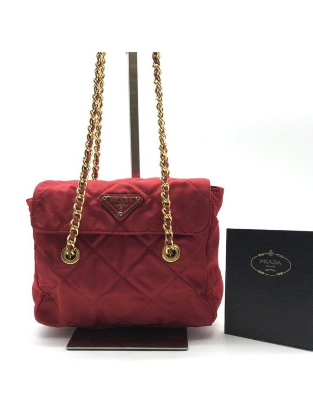 Prada Mini Quilted Nylon Chain Shoulder Bag